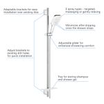 Casa si Gradina - Sanitare - Cazi si cabine de dus - Coloane si seturi de dus - Coloana de dus Grohe 26586LS0, SmartActive 130 Cube, 1/2'', 3 functii, 900 mm, etajera, crom - Infinity.ro