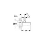 Casa si Gradina - Sanitare - Instalatii hidro - Robineti - Robinet cu ventil Grohe 22012AL0, Eurocube, 1/2'' x 3/8'', fara marcaj, mat, grafit - Infinity.ro