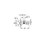 Casa si Gradina - Sanitare - Instalatii hidro - Robineti - Robinet coltar Grohe 22041A00, 1/2'' x 1/2'', neutru, lucios, grafit - Infinity.ro