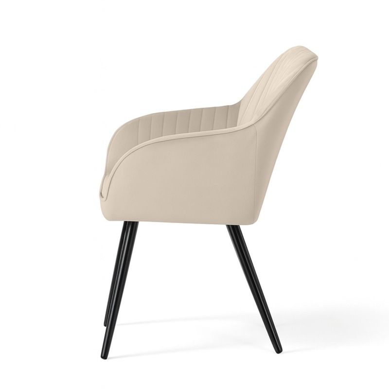 Casa si Gradina - Mobilier - Scaune si fotolii - Scaune - Set 2 scaune dining tapitate din velur Florence, 55x58x82 cm, maxim 120 kg, bej - Infinity.ro