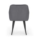 Casa si Gradina - Mobilier - Scaune si fotolii - Scaune - Set 2 scaune dining tapitate din velur Florence, 55x58x82 cm, maxim 120 kg, gri grafit - Infinity.ro