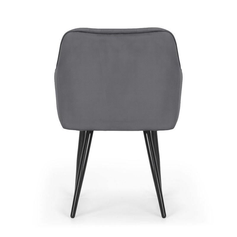 Casa si Gradina - Mobilier - Scaune si fotolii - Scaune - Set 2 scaune dining tapitate din velur Florence, 55x58x82 cm, maxim 120 kg, gri grafit - Infinity.ro