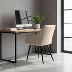 Casa si Gradina - Mobilier - Scaune si fotolii - Scaune - Set 2 scaune dining tapitate din velur Florence, 55x58x82 cm, maxim 120 kg, bej - Infinity.ro