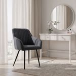 Casa si Gradina - Mobilier - Scaune si fotolii - Scaune - Set 2 scaune dining tapitate din velur Florence, 55x58x82 cm, maxim 120 kg, gri grafit - Infinity.ro