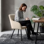 Casa si Gradina - Mobilier - Scaune si fotolii - Scaune - Set 2 scaune dining tapitate din velur Florence, 55x58x82 cm, maxim 120 kg, bej - Infinity.ro