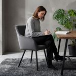 Casa si Gradina - Mobilier - Scaune si fotolii - Scaune - Set 2 scaune dining tapitate din velur Florence, 55x58x82 cm, maxim 120 kg, gri grafit - Infinity.ro