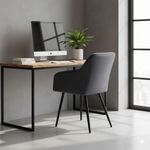 Casa si Gradina - Mobilier - Scaune si fotolii - Scaune - Set 2 scaune dining tapitate din velur Florence, 55x58x82 cm, maxim 120 kg, gri grafit - Infinity.ro