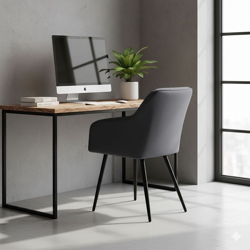 Casa si Gradina - Mobilier - Scaune si fotolii - Scaune - Set 2 scaune dining tapitate din velur Florence, 55x58x82 cm, maxim 120 kg, gri grafit - Infinity.ro