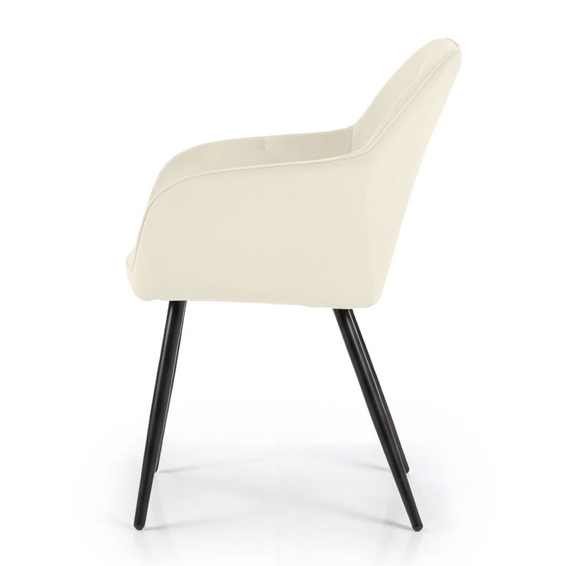 Casa si Gradina - Mobilier - Scaune si fotolii - Scaune - Set 2 scaune dining tapitate din catifea Diamante, 55x58x83 cm, maxim 120 kg, crem - Infinity.ro