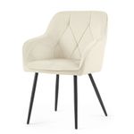 Casa si Gradina - Mobilier - Scaune si fotolii - Scaune - Set 2 scaune dining tapitate din catifea Diamante, 55x58x83 cm, maxim 120 kg, crem - Infinity.ro