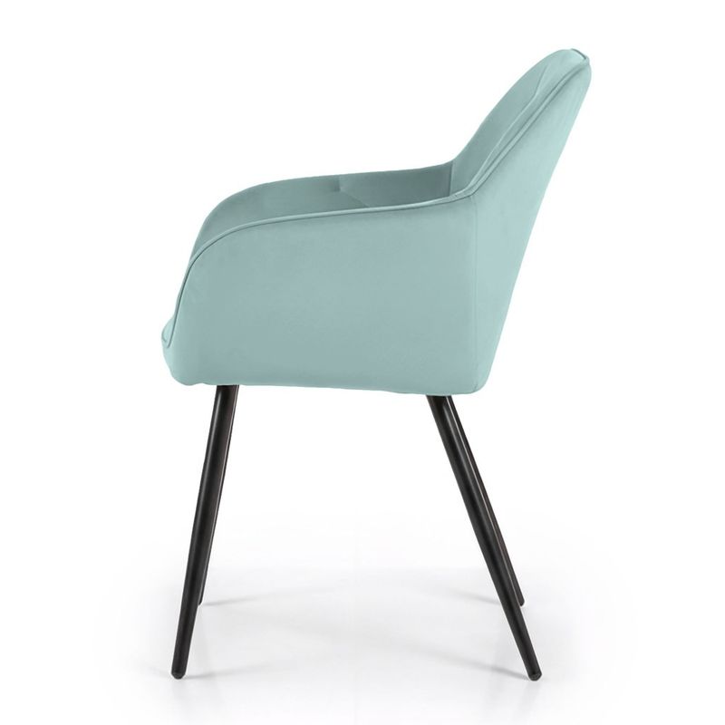 Casa si Gradina - Mobilier - Scaune si fotolii - Scaune - Set 2 scaune dining tapitate din catifea Diamante, 55x58x83 cm, maxim 120 kg, turcoaz - Infinity.ro