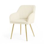 Casa si Gradina - Mobilier - Scaune si fotolii - Scaune - Set 2 scaune dining tapitate din velur Florence, 55x58x82 cm, maxim 120 kg, crem - Infinity.ro