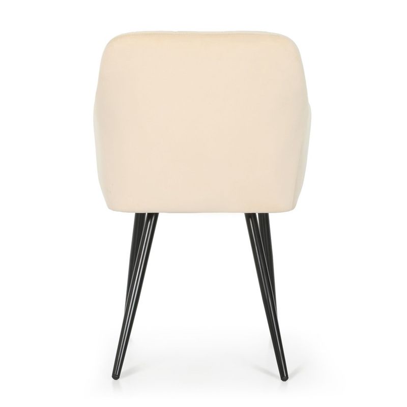 Casa si Gradina - Mobilier - Scaune si fotolii - Scaune - Set 2 scaune dining tapitate cu velur Luxano, cusaturi patrate, 54x58x82 cm, bej deschis - Infinity.ro