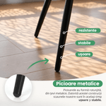 Casa si Gradina - Mobilier - Scaune si fotolii - Scaune - Set 2 scaune dining tapitate din velur Florence, 55x58x82 cm, maxim 120 kg, gri grafit - Infinity.ro