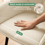 Casa si Gradina - Mobilier - Scaune si fotolii - Scaune - Set 2 scaune dining tapitate din catifea Diamante, 55x58x83 cm, maxim 120 kg, crem - Infinity.ro