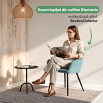 Casa si Gradina - Mobilier - Scaune si fotolii - Scaune - Set 2 scaune dining tapitate din catifea Diamante, 55x58x83 cm, maxim 120 kg, turcoaz - Infinity.ro