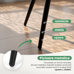 Casa si Gradina - Mobilier - Scaune si fotolii - Scaune - Set 2 scaune dining tapitate cu velur Luxano, cusaturi patrate, 54x58x82 cm, bej deschis - Infinity.ro