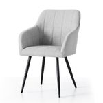 Casa si Gradina - Mobilier - Scaune si fotolii - Scaune - Set 2 scaune dining tapitate cu velur Luxano, cusaturi patrate, 54x58x82 cm, gri deschis - Infinity.ro