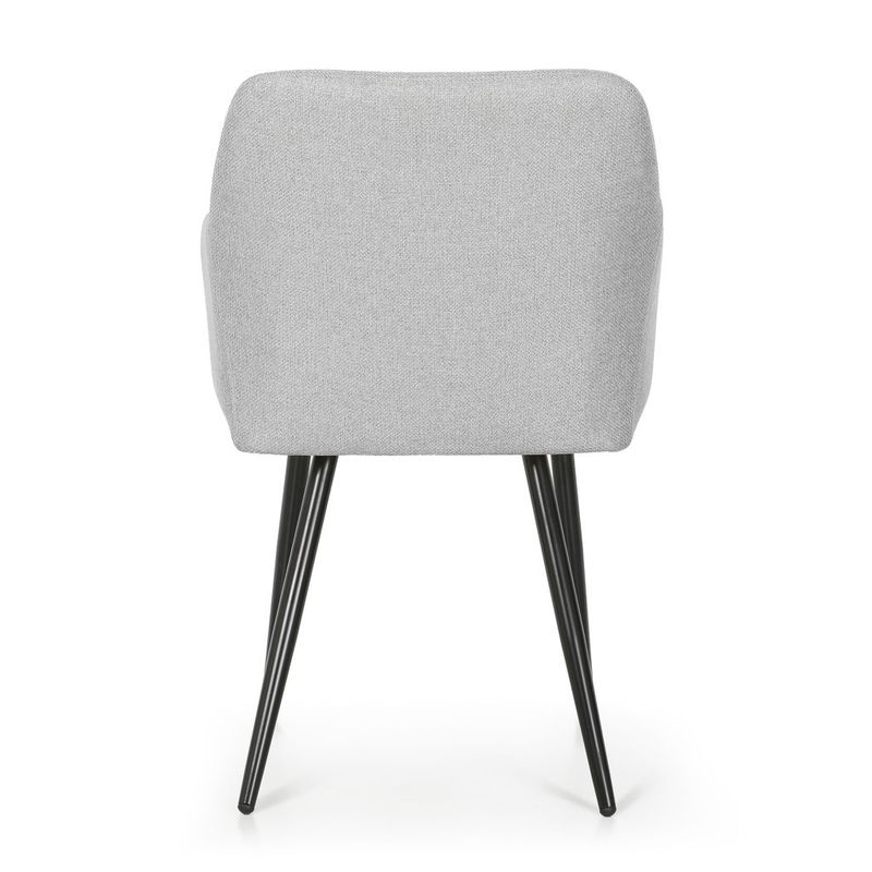 Casa si Gradina - Mobilier - Scaune si fotolii - Scaune - Set 2 scaune dining tapitate cu velur Luxano, cusaturi patrate, 54x58x82 cm, gri deschis - Infinity.ro