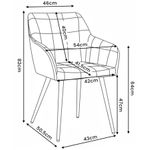 Casa si Gradina - Mobilier - Scaune si fotolii - Scaune - Set 2 scaune dining tapitate cu velur Luxano, cusaturi patrate, 54x58x82 cm, gri deschis - Infinity.ro