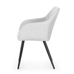 Casa si Gradina - Mobilier - Scaune si fotolii - Scaune - Set 2 scaune dining tapitate cu velur Luxano, cusaturi patrate, 54x58x82 cm, gri deschis - Infinity.ro