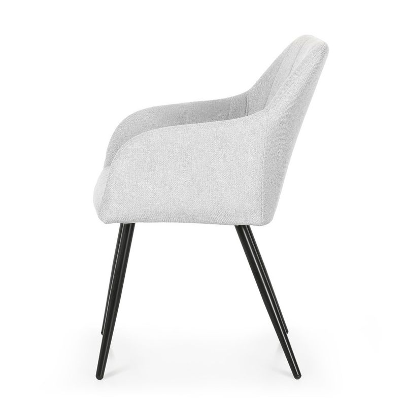 Casa si Gradina - Mobilier - Scaune si fotolii - Scaune - Set 2 scaune dining tapitate cu velur Luxano, cusaturi patrate, 54x58x82 cm, gri deschis - Infinity.ro