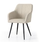 Casa si Gradina - Mobilier - Scaune si fotolii - Scaune - Set 2 scaune dining tapitate cu velur Luxano, cusaturi patrate, 54x58x82 cm, bej - Infinity.ro
