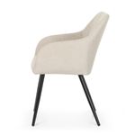 Casa si Gradina - Mobilier - Scaune si fotolii - Scaune - Set 2 scaune dining tapitate cu velur Luxano, cusaturi patrate, 54x58x82 cm, bej - Infinity.ro
