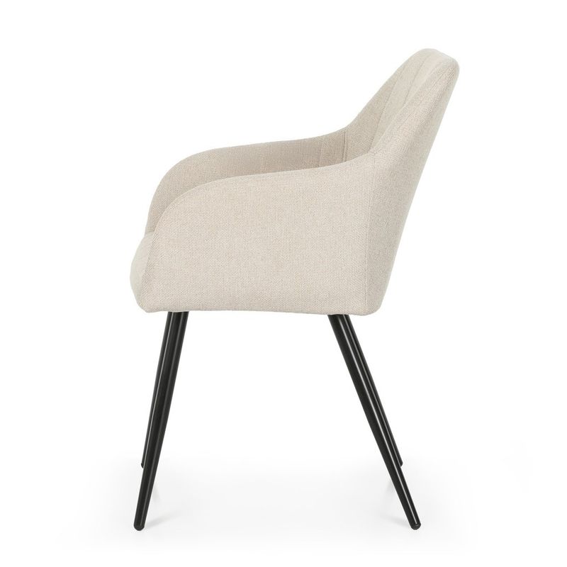 Casa si Gradina - Mobilier - Scaune si fotolii - Scaune - Set 2 scaune dining tapitate cu velur Luxano, cusaturi patrate, 54x58x82 cm, bej - Infinity.ro