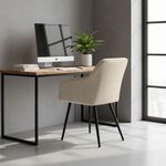 Casa si Gradina - Mobilier - Scaune si fotolii - Scaune - Set 2 scaune dining tapitate cu velur Luxano, cusaturi patrate, 54x58x82 cm, bej - Infinity.ro