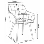 Casa si Gradina - Mobilier - Scaune si fotolii - Scaune - Set 2 scaune dining tapitate cu velur Luxano, cusaturi patrate, picioare aurii, 54x58x82 cm, bej - Infinity.ro