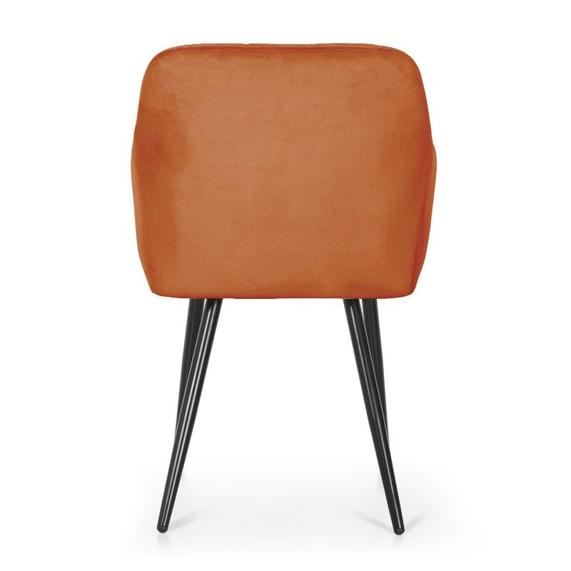 Casa si Gradina - Mobilier - Scaune si fotolii - Scaune - Set 2 scaune dining tapitate cu velur Luxano, cusaturi patrate, 54x58x82 cm, aramiu - Infinity.ro