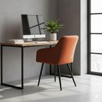 Casa si Gradina - Mobilier - Scaune si fotolii - Scaune - Set 2 scaune dining tapitate cu velur Luxano, cusaturi patrate, 54x58x82 cm, aramiu - Infinity.ro