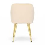 Casa si Gradina - Mobilier - Scaune si fotolii - Scaune - Set 2 scaune dining tapitate cu velur Luxano, cusaturi patrate, picioare aurii, 54x58x82 cm, bej - Infinity.ro