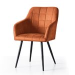 Casa si Gradina - Mobilier - Scaune si fotolii - Scaune - Set 2 scaune dining tapitate cu velur Luxano, cusaturi patrate, 54x58x82 cm, aramiu - Infinity.ro