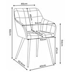 Casa si Gradina - Mobilier - Scaune si fotolii - Scaune - Set 2 scaune dining tapitate cu velur Luxano, cusaturi patrate, 54x58x82 cm, aramiu - Infinity.ro
