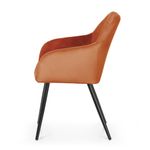 Casa si Gradina - Mobilier - Scaune si fotolii - Scaune - Set 2 scaune dining tapitate cu velur Luxano, cusaturi patrate, 54x58x82 cm, aramiu - Infinity.ro