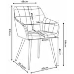 Casa si Gradina - Mobilier - Scaune si fotolii - Scaune - Set 2 scaune dining tapitate cu velur Luxano, cusaturi patrate, 54x58x82 cm, crem - Infinity.ro