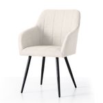 Casa si Gradina - Mobilier - Scaune si fotolii - Scaune - Set 2 scaune dining tapitate cu velur Luxano, cusaturi patrate, 54x58x82 cm, crem - Infinity.ro