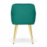 Casa si Gradina - Mobilier - Scaune si fotolii - Scaune - Set 2 scaune dining tapitate cu velur Luxano, cusaturi patrate, picioare aurii, 54x58x82 cm, verde - Infinity.ro