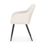 Casa si Gradina - Mobilier - Scaune si fotolii - Scaune - Set 2 scaune dining tapitate cu velur Luxano, cusaturi patrate, 54x58x82 cm, crem - Infinity.ro