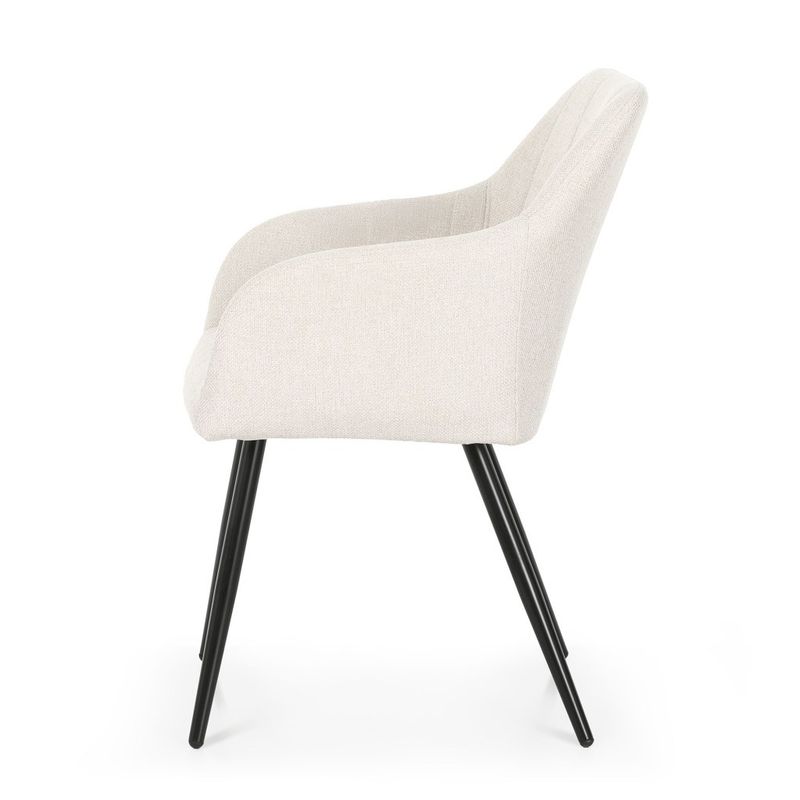 Casa si Gradina - Mobilier - Scaune si fotolii - Scaune - Set 2 scaune dining tapitate cu velur Luxano, cusaturi patrate, 54x58x82 cm, crem - Infinity.ro