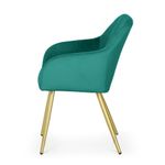 Casa si Gradina - Mobilier - Scaune si fotolii - Scaune - Set 2 scaune dining tapitate cu velur Luxano, cusaturi patrate, picioare aurii, 54x58x82 cm, verde - Infinity.ro