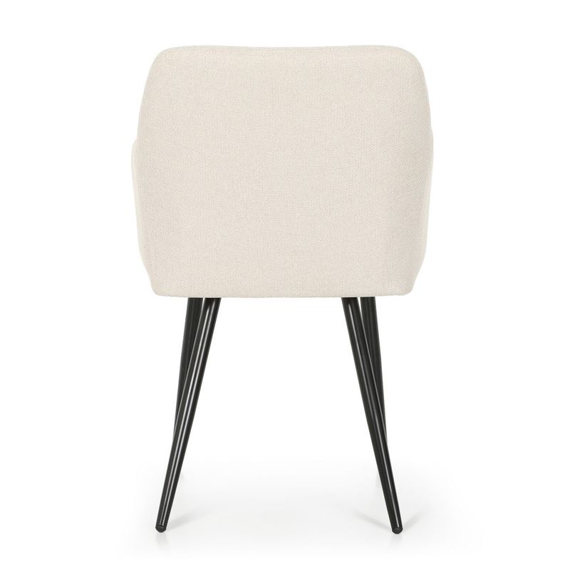Casa si Gradina - Mobilier - Scaune si fotolii - Scaune - Set 2 scaune dining tapitate cu velur Luxano, cusaturi patrate, 54x58x82 cm, crem - Infinity.ro