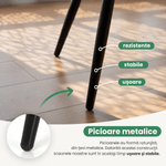 Casa si Gradina - Mobilier - Scaune si fotolii - Scaune - Set 2 scaune dining tapitate cu velur Luxano, cusaturi patrate, 54x58x82 cm, gri deschis - Infinity.ro