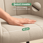 Casa si Gradina - Mobilier - Scaune si fotolii - Scaune - Set 2 scaune dining tapitate cu velur Luxano, cusaturi patrate, 54x58x82 cm, bej - Infinity.ro