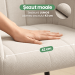 Casa si Gradina - Mobilier - Scaune si fotolii - Scaune - Set 2 scaune dining tapitate cu velur Luxano, cusaturi patrate, 54x58x82 cm, crem - Infinity.ro