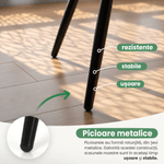 Casa si Gradina - Mobilier - Scaune si fotolii - Scaune - Set 2 scaune dining tapitate cu velur Luxano, cusaturi patrate, 54x58x82 cm, crem - Infinity.ro