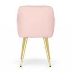 Casa si Gradina - Mobilier - Scaune si fotolii - Scaune - Set 2 scaune dining tapitate cu velur Luxano, cusaturi patrate, picioare aurii, 54x58x82 cm, roz - Infinity.ro