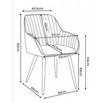 Casa si Gradina - Mobilier - Scaune si fotolii - Scaune - Set 2 scaune dining rotative tapitate din catifea Turno, 55x58x83 cm, maxim 120 kg, negru - Infinity.ro